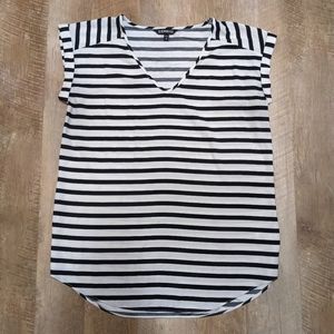 Express Black and White Stripes Top